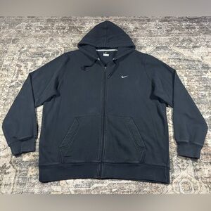 Vintage Nike Men's Black Full Zip‎ Hoodie Jacket